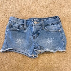 art class Light Blue Denim Daisy-Print Frayed Hem Shorts
